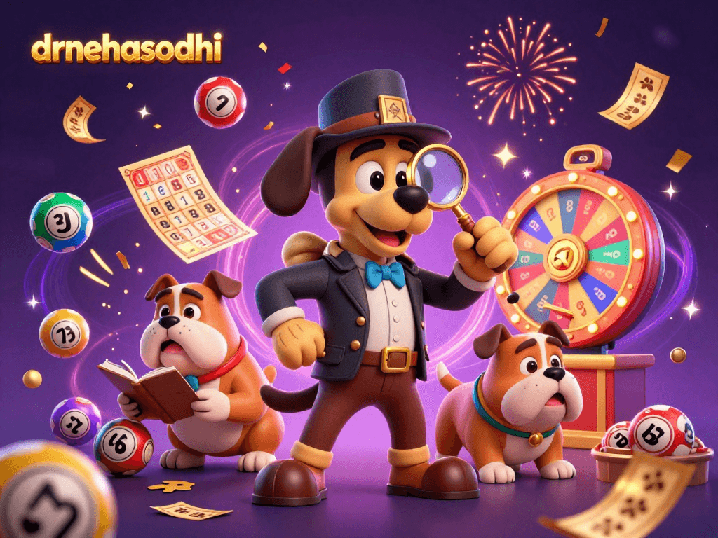 Experience exhilarating gameplay at drnehasodhi with vibrant lottery balls and exciting casino elements surrounding our detective characters.