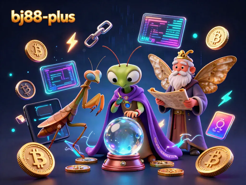 Engage in thrilling gambling experiences at bj88-plus with vibrant 3D fortune teller and crypto elements.