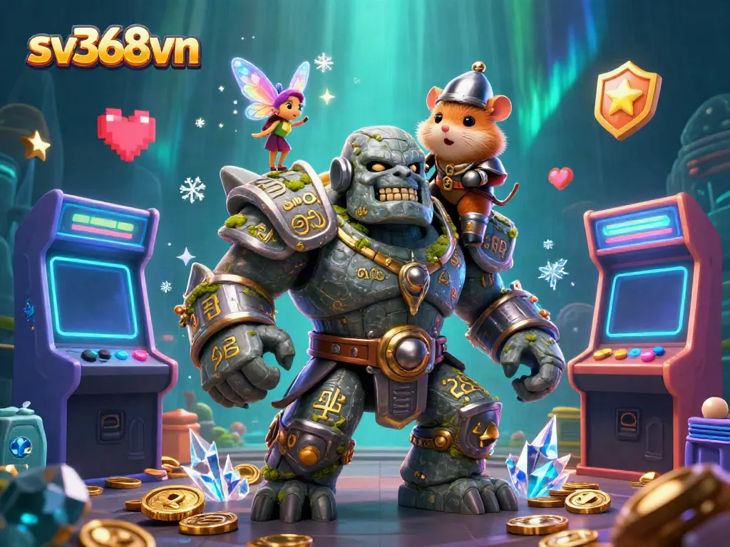 Experience the excitement at sv368vn with this vibrant 3D casino scene featuring enchanting characters and gaming elements.