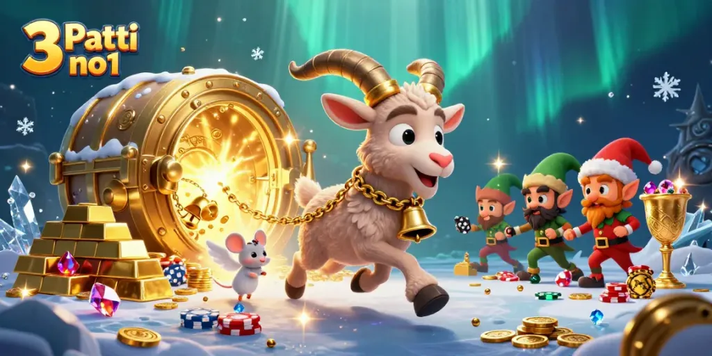 Experience thrilling gameplay with 3 Patti no1 while the festive characters wreak havoc in the casino.