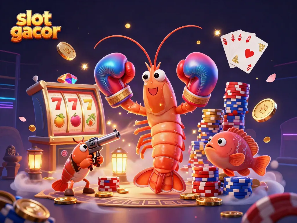 Experience thrilling slot gacor gameplay with a vibrant casino scene featuring dynamic characters and golden rewards.