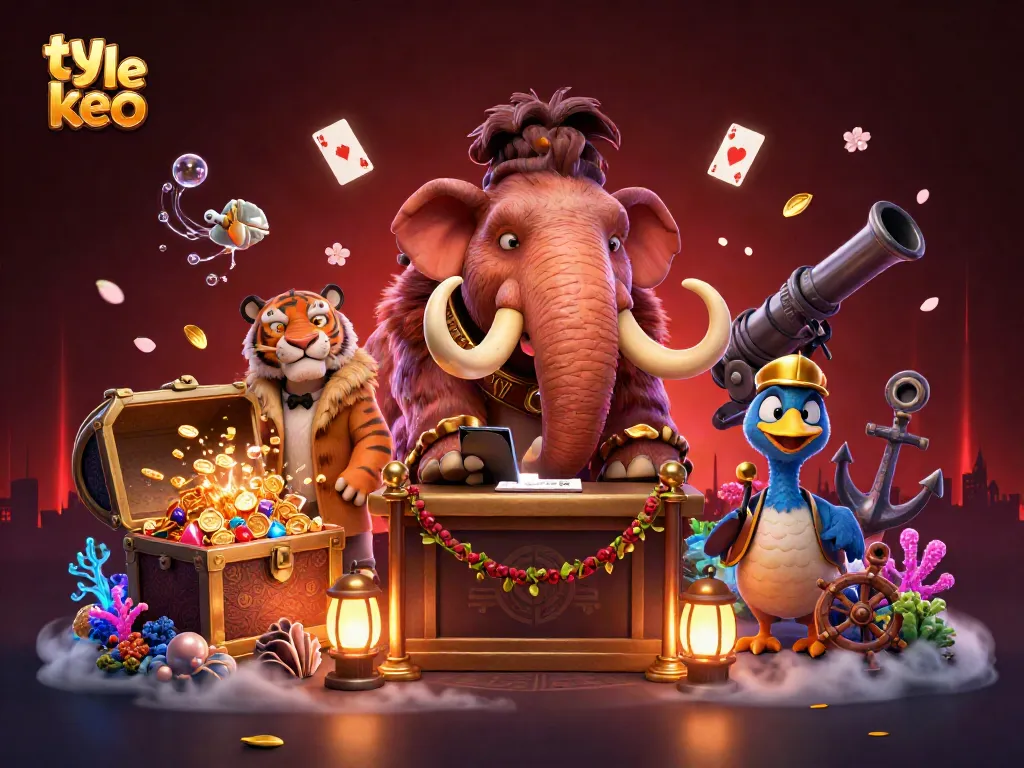 Engage with ty le keo strategies at a vibrant casino themed 3D scene with dynamic characters.