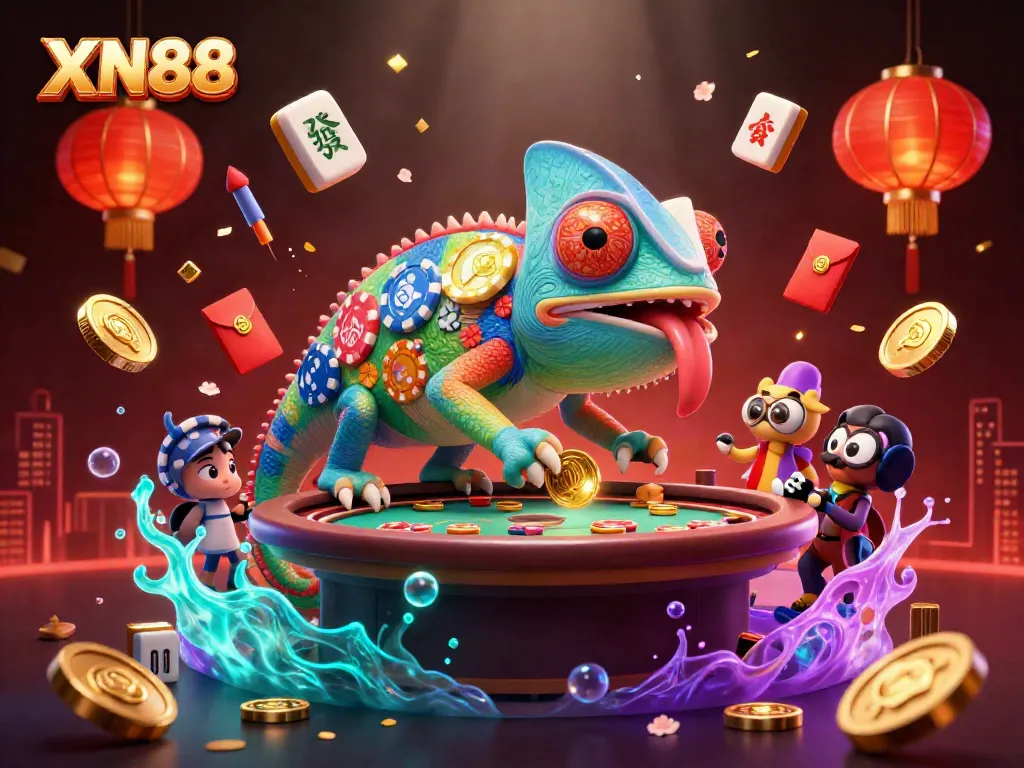 Experience the vibrant energy of XN88 with unique gaming aspects in a dazzling 3D illustration.