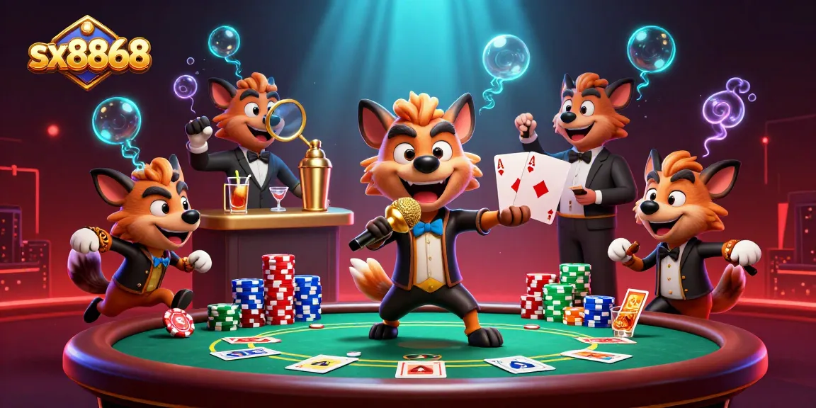 Experience thrilling games at sx8868's lively casino club with unique hyena characters