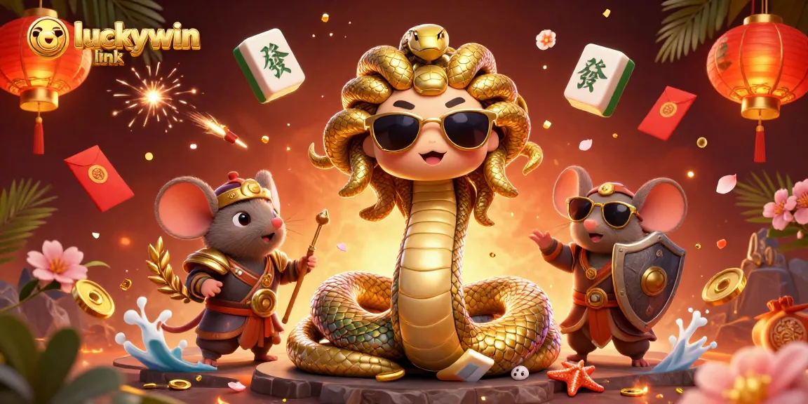 Experience vibrant gaming with easy access to the luckywin link, filled with colorful casino-themed elements.