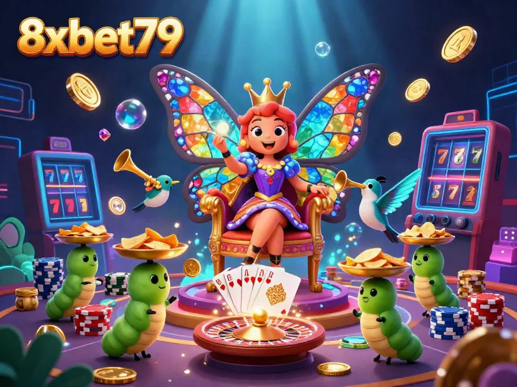 Experience the vibrant casino world of 8xbet79 with stunning characters and golden winnings.