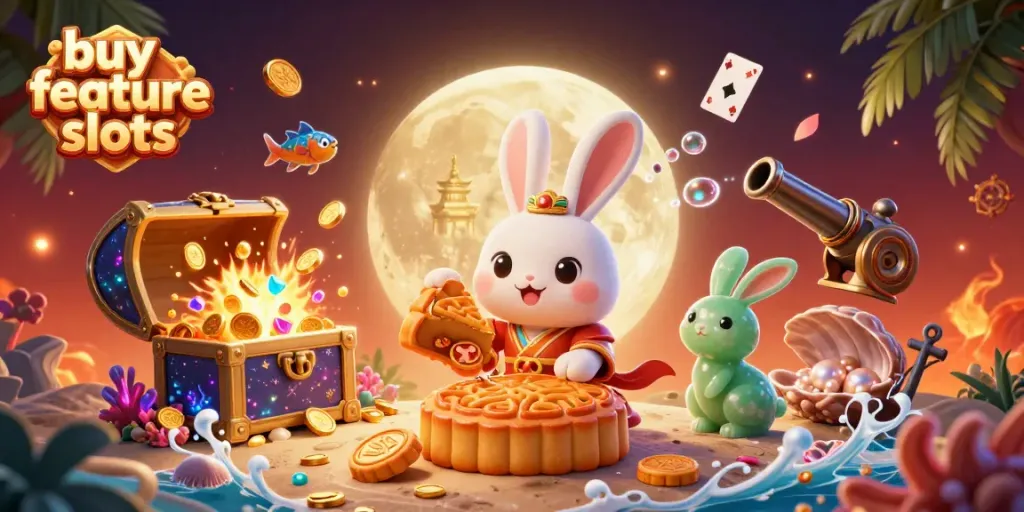 Engage in buy feature slots with a moon rabbit's festive journey to reveal treasures.
