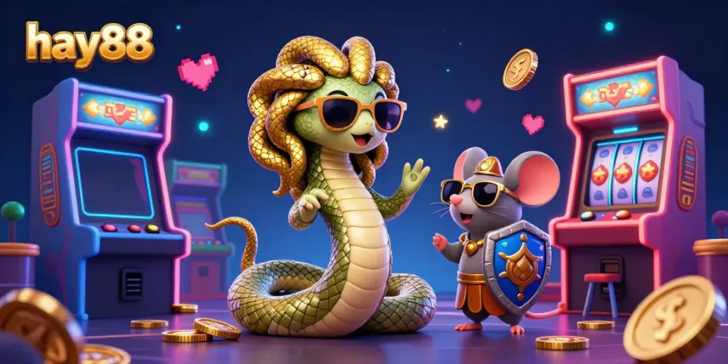 Engage in thrilling games at hay88 with stunning visuals, featuring casino-themed elements and characters.