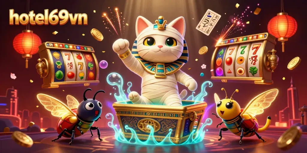 Experience thrilling gameplay with hotel69vn's 3D casino scene featuring dynamic slots and action!
